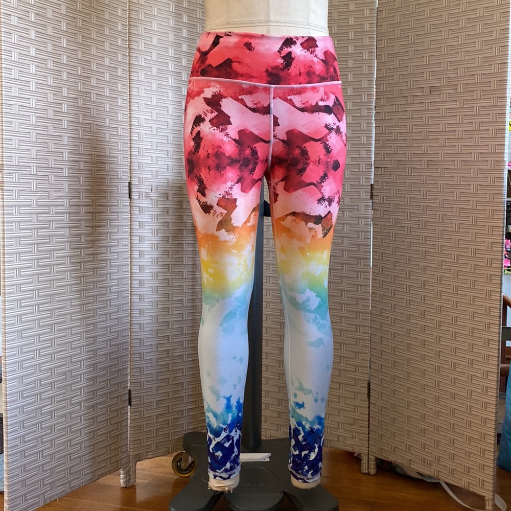 Rainbow Powerhold Leggings. Full length. Excellent condition, flattering fabric.